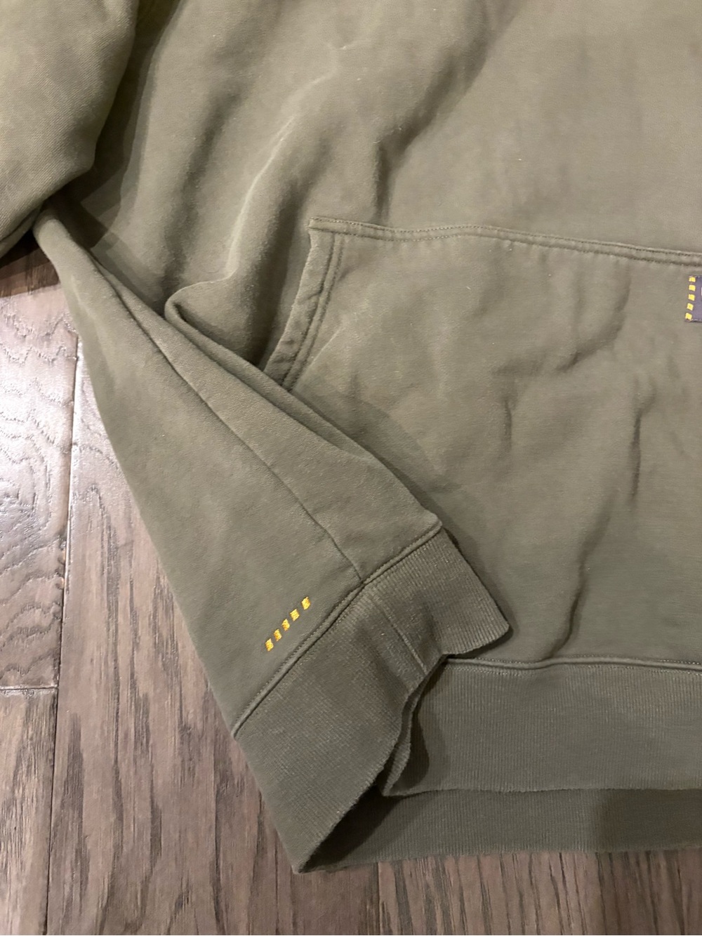 Ariat Rebar Olive Green Hoodie with White Skull Work Graphic Born for This - Picture 4 of 8